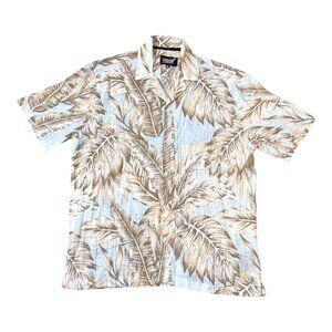 Hawaiian Aloha Shirt Fresh Prints Of Bel-Air Tropical Palm Print Short Sleeve M